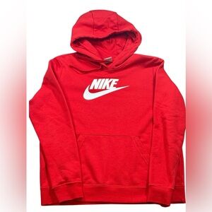 Nike Men's Fleece Red Pullover Hoodie